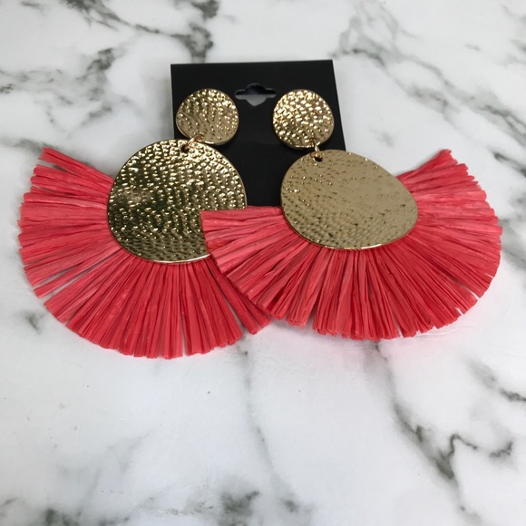 ‼️ Paper Fan Style Earrings Boho Chic Fashion Ear - Picture 3 of 8